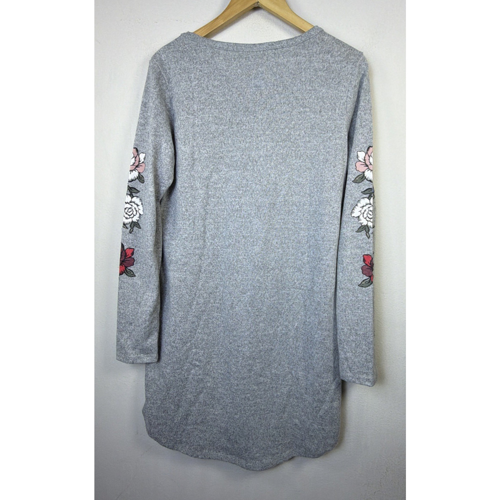 Bobbie Brooks women sweater dress grey large bohemian western romantic cottage - Picture 9 of 13